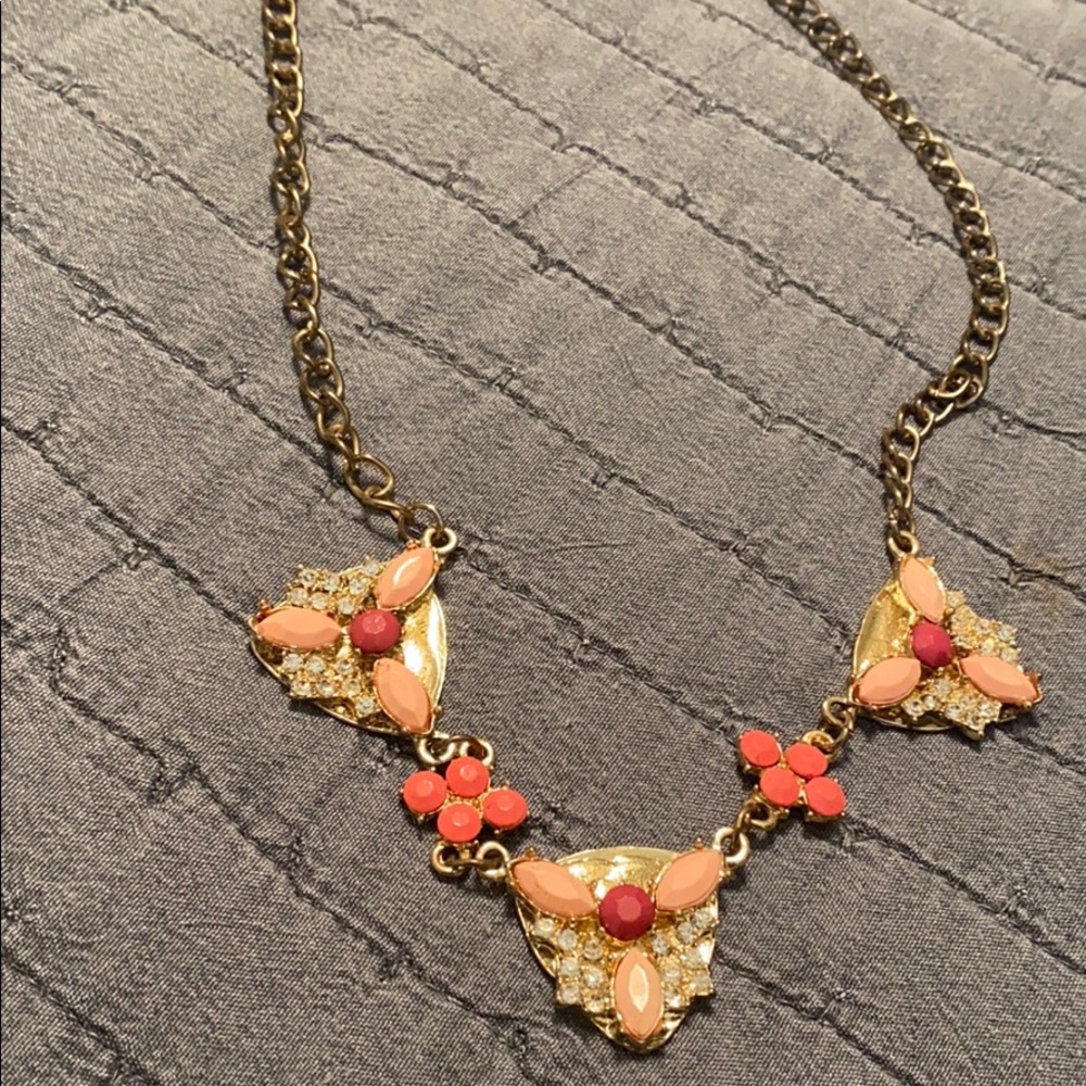 Statement Necklace! Coral, Pink & Gold!